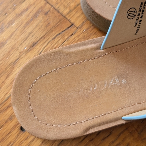 Soda Baby Blue Buckle Thong Sandals - Picture 7 of 7